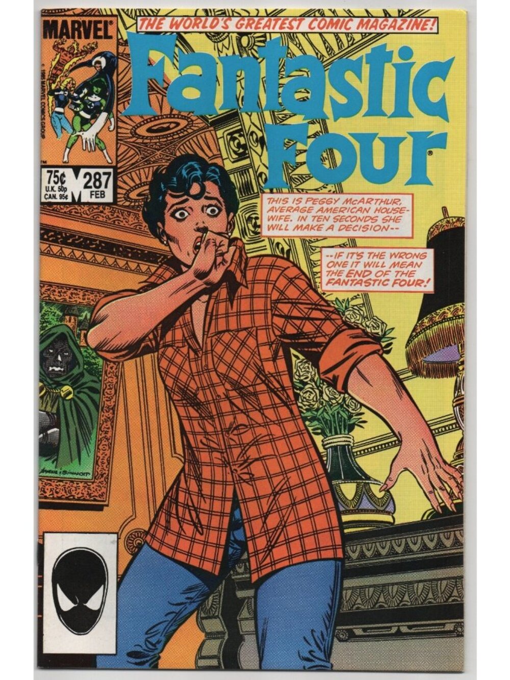 Fantastic Four 287 Marvel Comics 1986 VF- 7.5 Doctor Doom Wasp Direct Edition